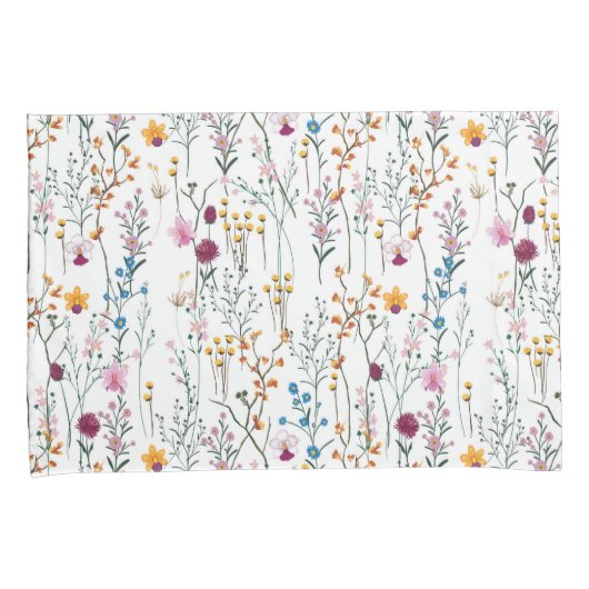 Summer Wildflower Pattern Kussensloop (Voorkant-Rechts)