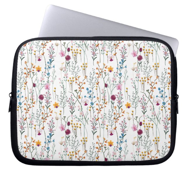 Summer Wildflower Pattern Laptop Sleeve (Voorkant)
