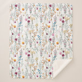 Summer Wildflower Pattern Sherpa Deken (Voorkant)