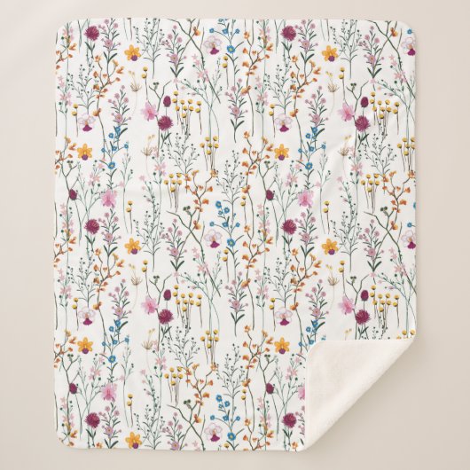 Summer Wildflower Pattern Sherpa Deken (Voorkant)