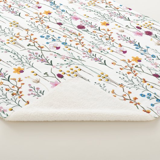 Summer Wildflower Pattern Sherpa Deken (3/4)