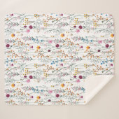 Summer Wildflower Pattern Sherpa Deken (Voorkant (horizontaal))