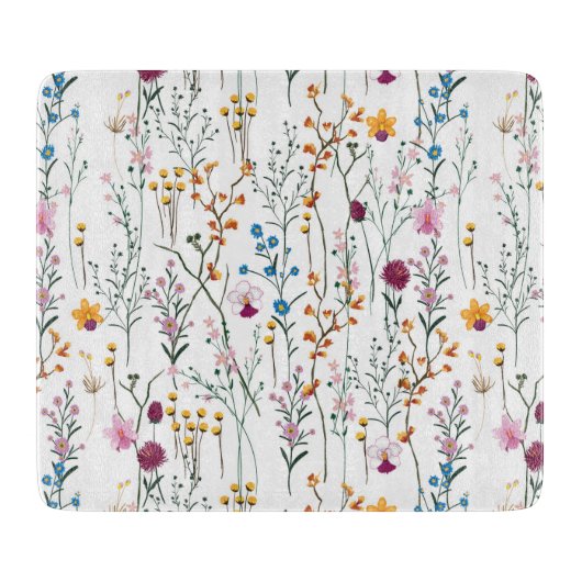 Summer Wildflower Pattern Snijplank (Voorkant)