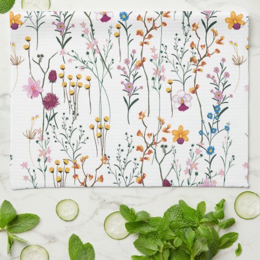 Summer Wildflower Pattern Theedoek (Gevouwen)