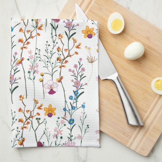 Summer Wildflower Pattern Theedoek (Quarter Fold)