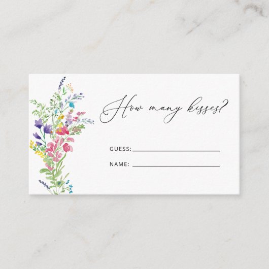 Summer Wildflower raad hoeveel kisses er zijn Informatiekaartje (Voorkant)