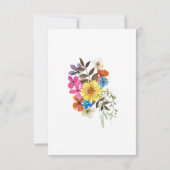 Summer Wildflower RSVP-kaart, maaltijdopties RSVP Kaartje (Achterkant)
