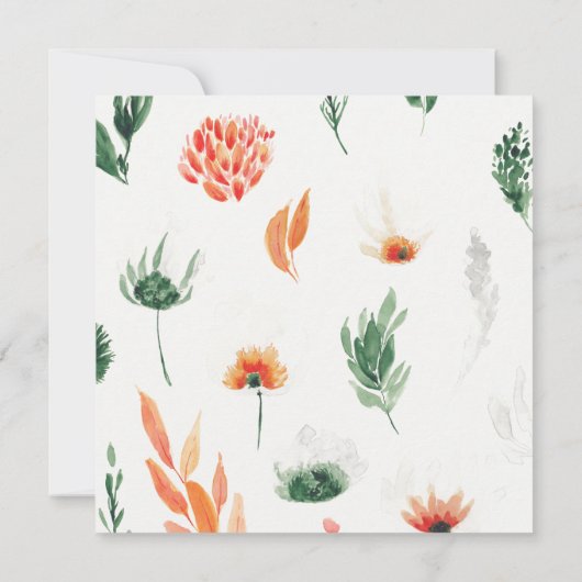 Summer Wildflower Square Open Huis Kaart (Achterkant)