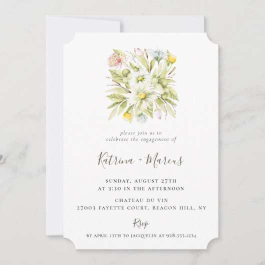 Summer Wildflower verlovingsfeest Kaart (Voorkant)