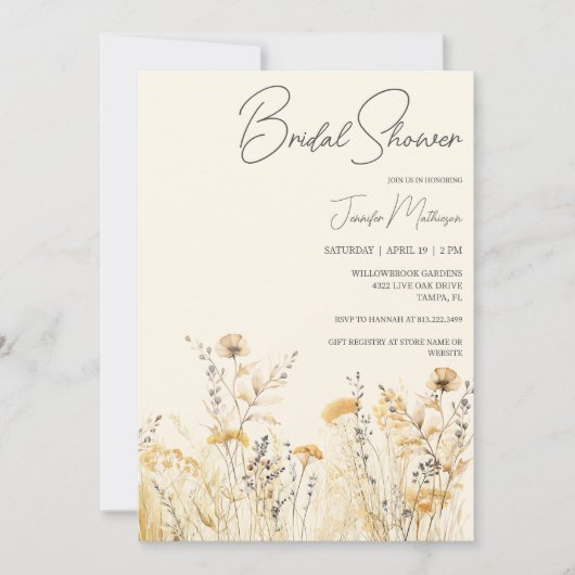 Summer Wildflower Vrijgezellenfeest Kaart (Voorkant)