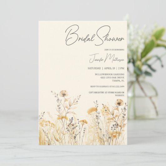 Summer Wildflower Vrijgezellenfeest Kaart (Staand voorkant)