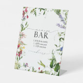 Summer Wildflower Vrijgezellenfeest Mimosa Bar Reclamebord Met Voetstuk (Voorkant)