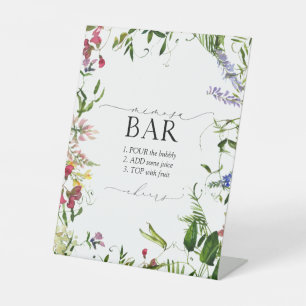 Summer Wildflower Vrijgezellenfeest Mimosa Bar Reclamebord Met Voetstuk