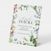 Summer Wildflower Waterverf Shower Bouquet Bar Reclamebord Met Voetstuk (Voorkant)