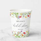 Summer Wildflower Waterverf Vrijgezellenfeest Papieren Bekers (Achterkant)