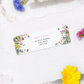 Summer Wildflower Waterverf Wedding Etiket