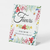 Summer Wildflower Wedding Favors Reclamebord Met Voetstuk (Voorkant)
