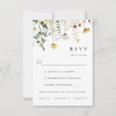 Summer Wildflower Wedding Meal Choice RSVP Card (Voorkant)