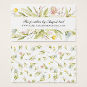 Summer Wildflower Wedding Website RSVP Visitekaartje (Voorkant /achterkant)