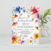 Summer WildFlowers Krans Baby shower Kaart (Staand voorkant)