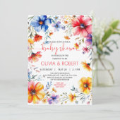 Summer WildFlowers Krans Baby shower Kaart (Staand voorkant)