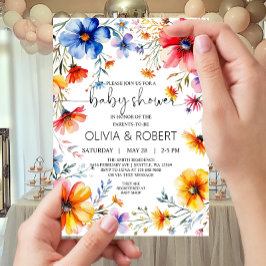 Summer WildFlowers Krans Baby shower Kaart