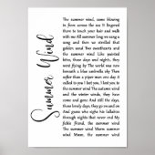 Summer Wind White Script Song Lyric Wall Art Print (Voorkant)