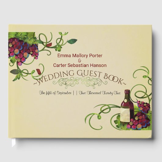 Summer Wine Vineyard Romantisch gastenboek (Voorkant)