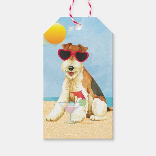Summer Wire Fox Terrier Cadeaulabel (Voorkant)