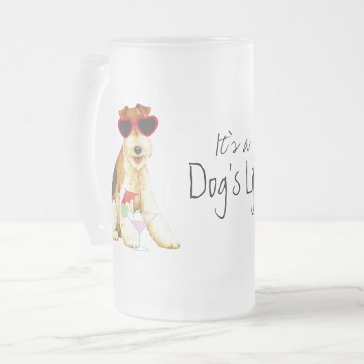 Summer Wire Fox Terrier Matglas Bierpul (Voorkant links)