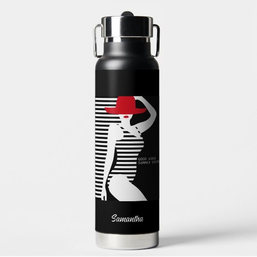 Summer Woman — Aangepaste naam Waterfles (Voorkant)