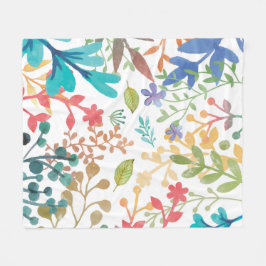Summer Woodland Waterverf Medium Fleece Blanket