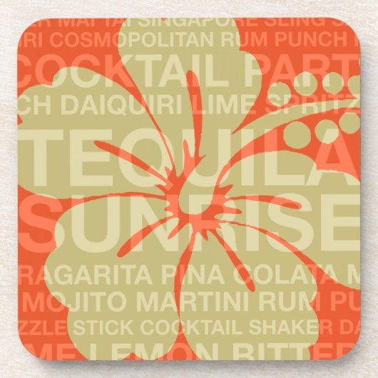 Summer Words Cocktails and Hibiscus Onderzetters (Voorkant)