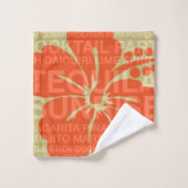 Summer Words Cocktails and Hibiscus - Oranje Bad Handdoek (Wasdoekje)