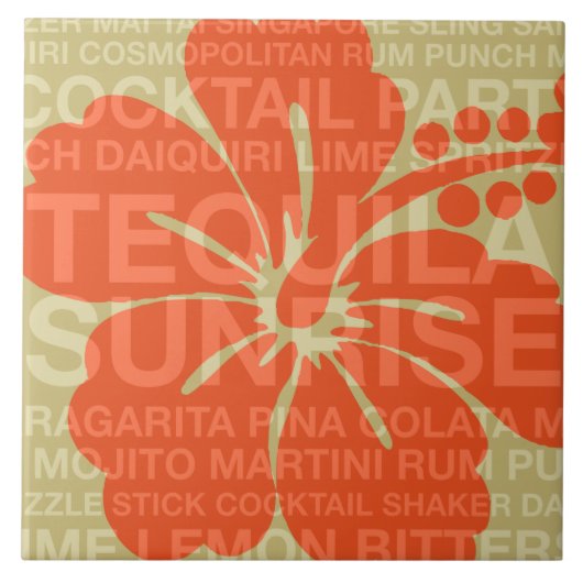 Summer Words Cocktails and Hibiscus Tegels Tegeltje (Voorkant)