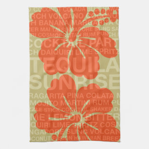 Summer Words Cocktails and Hibiscus Towels Theedoek