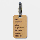 Summer Words Hawaiian Faux Wood Bagagelabels (Achterkant verticaal)