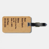 Summer Words Hawaiian Faux Wood Bagagelabels (Achterkant horizontaal)