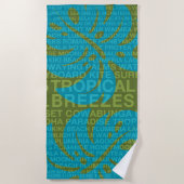 Summer Words Tropical and Hawaiian Monstera Leaf Strandlaken (Voorkant)