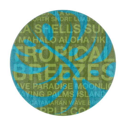 Summer Words Tropical and Monstera Cutting Board Snijplank (Voorkant)