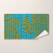 Summer Words Tropical and Monstera Leaf - Blauwgro Bad Handdoek (Handdoek)