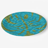 Summer Words Tropical and Monstera Leaf Papieren Bordje (Gekanteld)