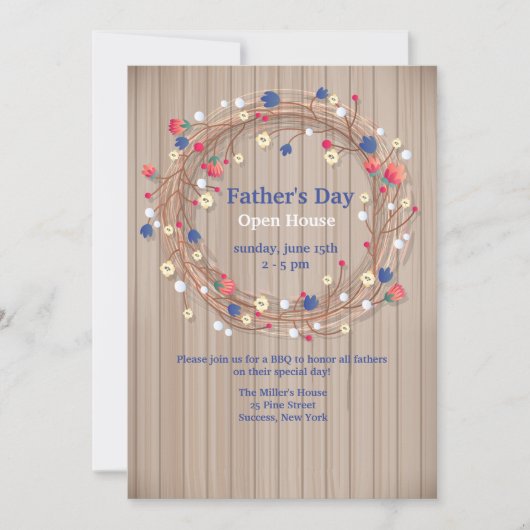 Summer Wreath Invitation Kaart (Voorkant)