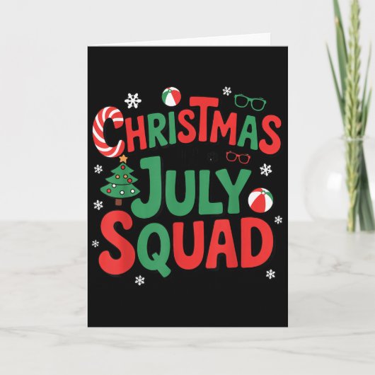 Summer Xmas Christmas In July Squad Funny Aloha To Kaart (Voorkant)