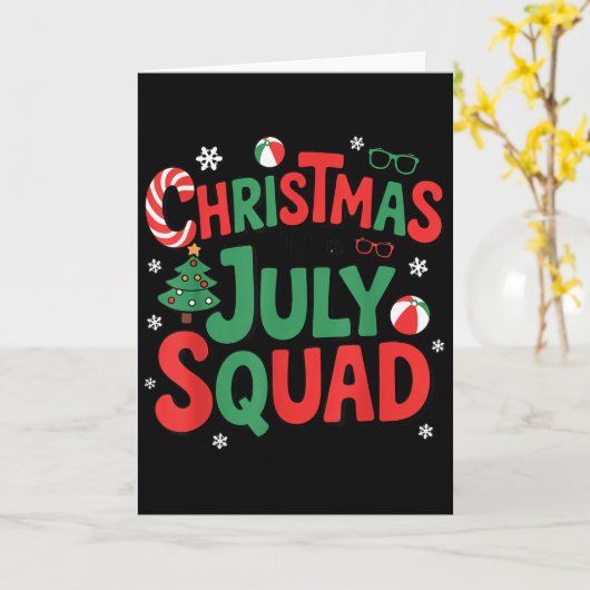 Summer Xmas Christmas In July Squad Funny Aloha To Kaart (Gele Bloem)