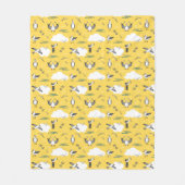 Summer Yellow and White Fun Seagulls gepatterd Fleece Deken (Voorkant)