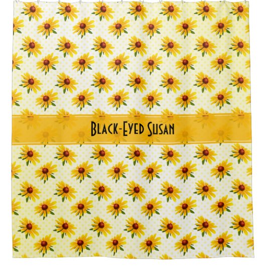 Summer Yellow Black-Eyed Susan Floral Photography Douchegordijn (Voorkant)