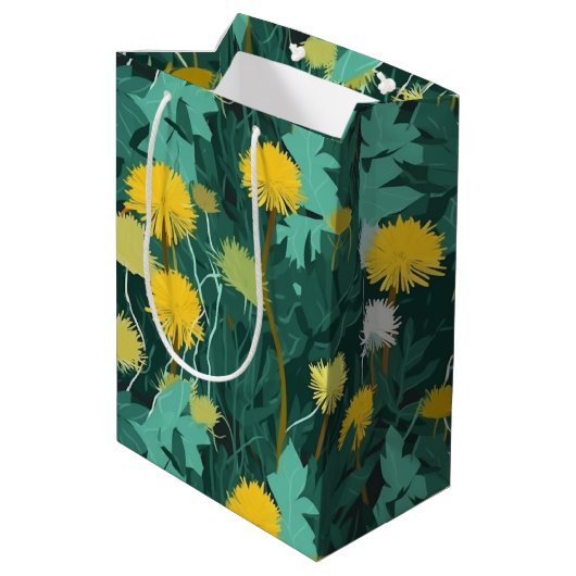 Summer Yellow Dandelions Medium Cadeauzakje (Achterkant Gekanteld)