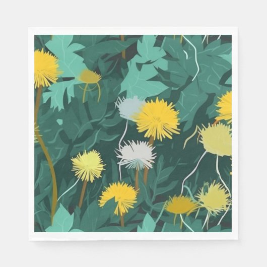 Summer Yellow Dandelions Servet (Voorkant)