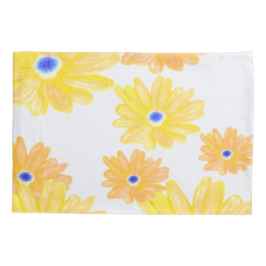 Summer Yellow Floral  Kussensloop (Achterkant-Links)